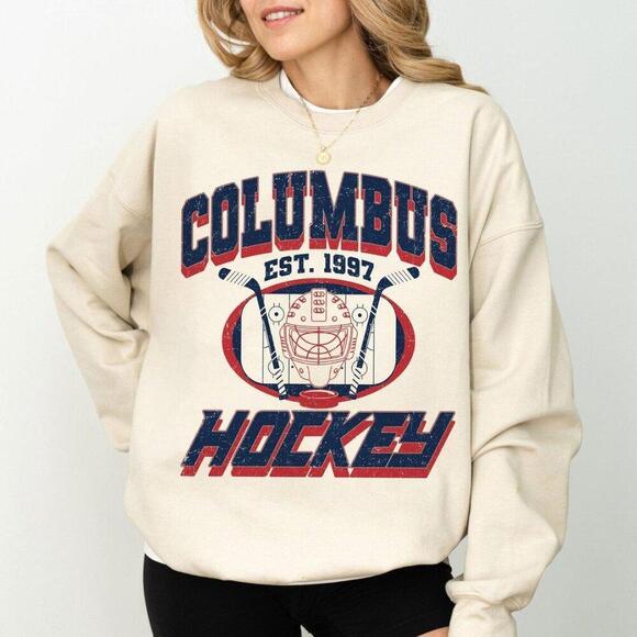 Tops - Columbus Blue Jackets Hockey Hockey Team 1997 Nhl Gameday Sweatshirt